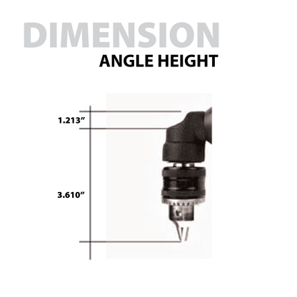 La perceuse à angle droit 1/2 "d'air de profil bas de paume principale a claveté le mandrin avec la poignée latérale, 500RPM, 0.5HP