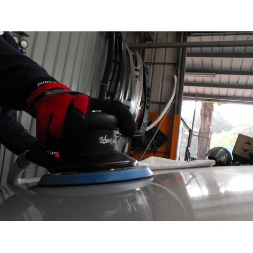 Master Palm 6"  Heavy Duty Dual Action Orbital Palm Pneumatic Air Sander With Self Dust Collect Sack, 1.2hp, 11000 Rpm