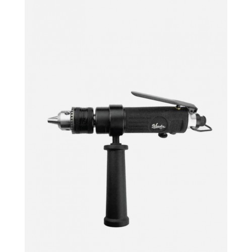 Master Palm MPT-21470 1/2" Reversible Straight Pneumatic Air Drill - Keyed Jacobs Chuck With Side Handle - 800 Rpm - 1/2 HP