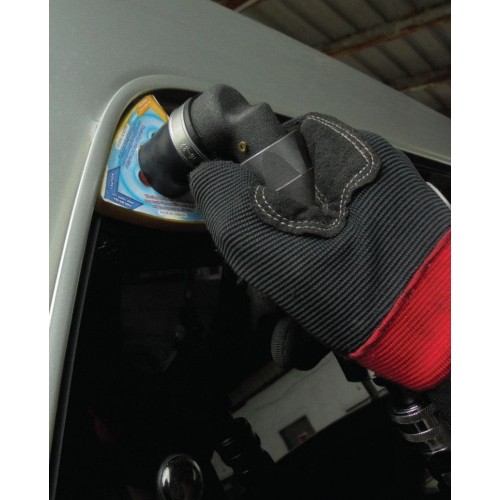 Master Palm Low Profile Small Triangle Right Angle Orbital Spot Polisher/Sander Set with Muffler, 3800 Rpm